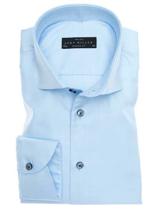 John Miller Two-Ply Button Contrasted Shirt Light Blue