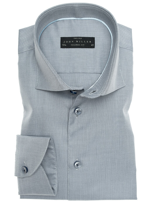 John Miller Two-Ply Button Contrasted Shirt Mid Grey