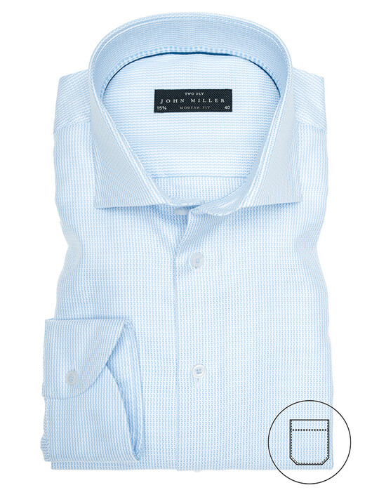 John Miller Two-Ply Faux-Uni Shirt Mid Blue
