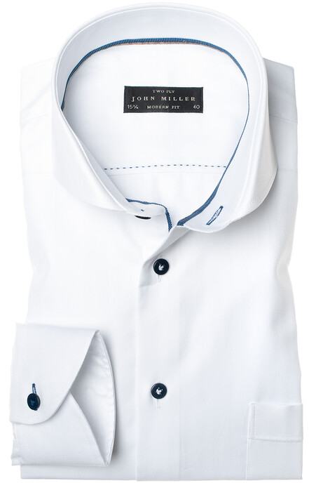John Miller Two-Ply Fine-Structure Shirt White