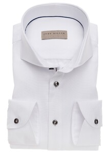 John Miller Uni Button Contrast Mouwlengte 7 Overhemd Wit