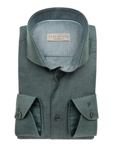 John Miller Uni Cutaway Tailored Fit Overhemd Donker Groen