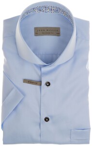 John Miller Uni Short Sleeve Cotton Shirt Light Blue