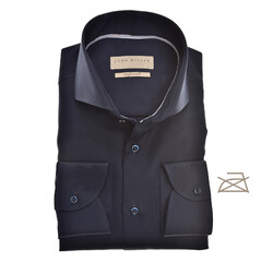 John Miller Uni Twill Cutaway Tailored Fit Overhemd Donker Blauw
