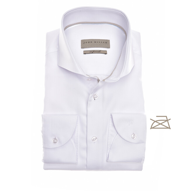 John Miller Uni Twill Cutaway Tailored Fit Shirt White