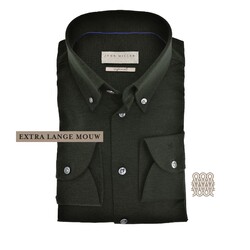 John Miller Uni Weave Tricot Long Sleeve Button-Down Slim Fit Shirt Dark Green