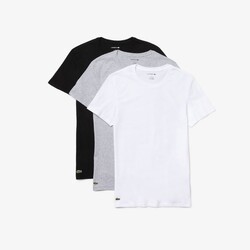 Lacoste 3-Pack Uni Color Crew Neck T-Shirt White-Silver Chine-Black