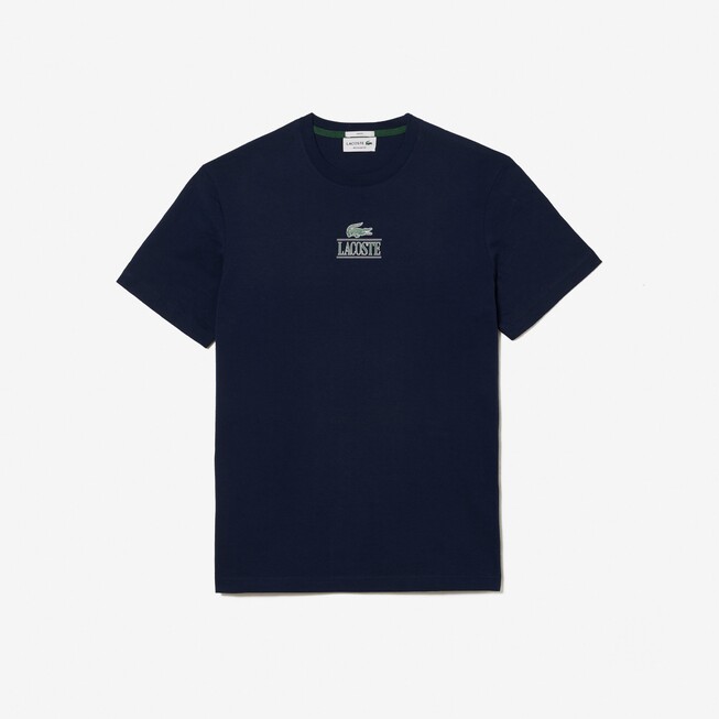 Lacoste 3D Effect Crocodile Heavy Cotton Jersey T-Shirt Dark Evening Blue