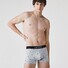 Lacoste 3Pack Casual Mini Logo Signature Trunks Ondermode Methylene-Silver-Red