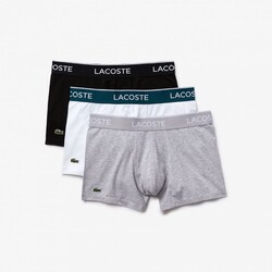 Lacoste 3Pack Contrast Long Briefs Underwear Black-White-Silver