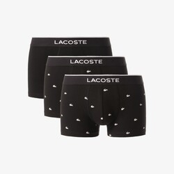 Lacoste 3Pack Stretch Trunk Crocodile Details Underwear Black