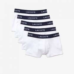 Lacoste 5Pack Iconic Uni Cotton Trunks Underwear White