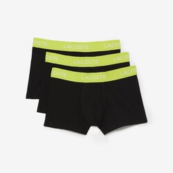 Lacoste Contrast Waistband 3Pack Trunks Underwear Black-Lima