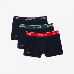 Lacoste Contrast Waistband Casual Trunks 3Pack Ondermode Navy-Green-Red