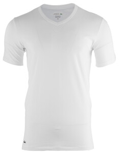 Lacoste Cotton Stretch V-Neck 2-Pack T-Shirt White