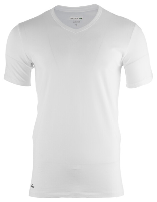 Lacoste Cotton Stretch V-Neck 2-Pack T-Shirt Wit