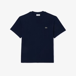 Lacoste Crew Neck Classic Fit Cotton Jersey Croc Emblem T-Shirt Dark Evening Blue