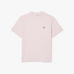 Lacoste Crew Neck Classic Fit Cotton Jersey Croc Emblem T-Shirt Flamingo