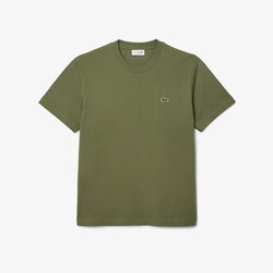 Lacoste Crew Neck Classic Fit Cotton Jersey Croc Emblem T-Shirt Khaki