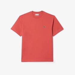 Lacoste Crew Neck Classic Fit Cotton Jersey Croc Emblem T-Shirt Sierra Red