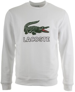 Lacoste Crocodile Logo Sweater Trui Wit