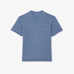 Lacoste Lightweight Organic Cotton Natural Dyed Uni Color T-Shirt Stonewash Blue