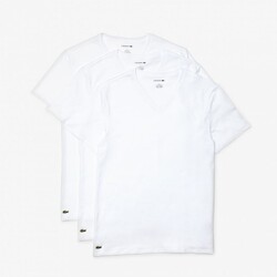Lacoste Lighweight Cotton Jersey V-Neck 3-Pack T-Shirt Wit