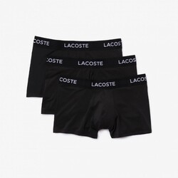 Lacoste Microfiber 3Pack Uni Color Trunks Ondermode Zwart