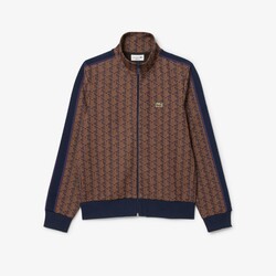 Lacoste Paris Jacquard Fantasy Pattern Cardigan Velvet-Date Brown