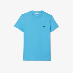 Lacoste Premium Fine Pima Cotton Jersey Crew Neck Croc Emblem T-Shirt Bonnie Blue