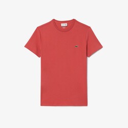Lacoste Premium Fine Pima Cotton Jersey Crew Neck Croc Emblem T-Shirt Sierra Red