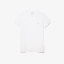 Lacoste Premium Fine Pima Cotton Jersey Crew Neck Croc Emblem T-Shirt White