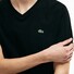 Lacoste Premium Lightweight Pima Cotton Jersey Ribbed V-Neck T-Shirt Black