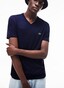 Lacoste Premium Lightweight Pima Cotton Jersey Ribbed V-Neck T-Shirt Dark Evening Blue