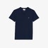 Lacoste Premium Lightweight Pima Cotton Jersey Ribbed V-Neck T-Shirt Dark Evening Blue