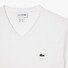 Lacoste Premium Lightweight Pima Cotton Jersey Ribbed V-Neck T-Shirt White