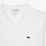 Lacoste Premium Lightweight Pima Cotton Jersey Ribbed V-Neck T-Shirt Wit