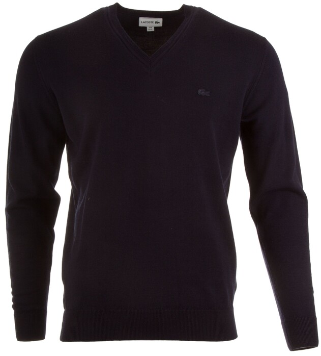 Lacoste Pure Wool V-Neck Pullover Navy
