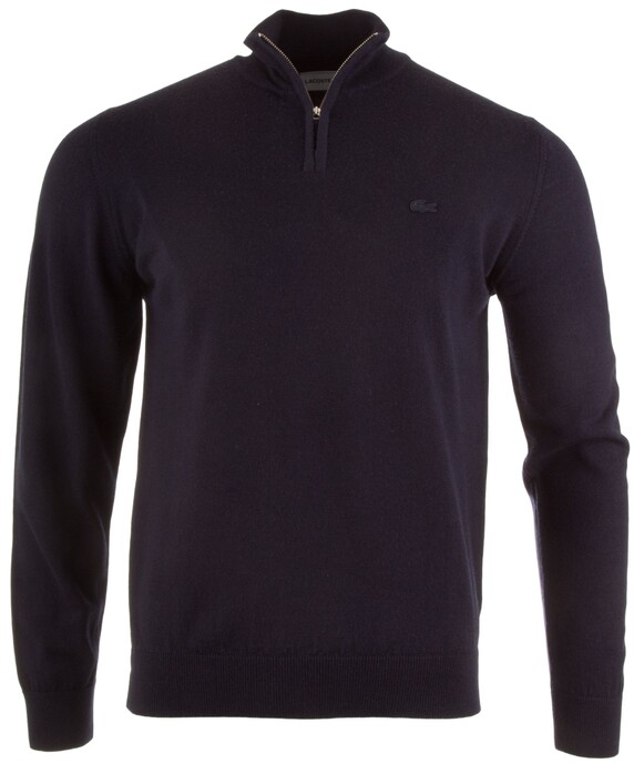 Lacoste Pure Wool Zipper Pullover Navy