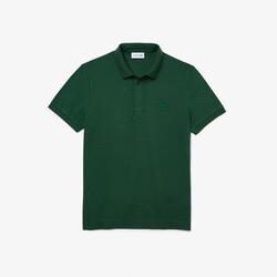 Lacoste Smart Paris Stretch Cotton Piqué Hidden Button Placket Poloshirt Green