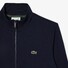 Lacoste Sweat Zipper Organic Brushed Cotton Blend Fleece Uni Color Cardigan Dark Evening Blue