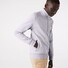 Lacoste Sweat Zipper Organic Brushed Cotton Blend Fleece Uni Color Cardigan Silver Chine