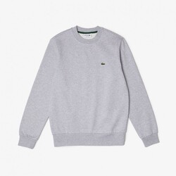 Lacoste Sweatshirt Crew Neck Uni Color Brushed Organic Cotton Fleece Trui Silver Chine