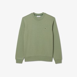 Lacoste Sweatshirt Crew Neck Uni Color Brushed Organic Cotton Fleece Trui Thyme