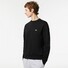 Lacoste Sweatshirt Crew Neck Uni Color Brushed Organic Cotton Fleece Trui Zwart