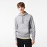 Lacoste Sweatshirt Hoodie Brushed Organic Cotton Fleece Kangaroo Pockets Pullover Silver Chine