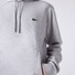 Lacoste Sweatshirt Hoodie Brushed Organic Cotton Fleece Kangaroo Pockets Pullover Silver Chine