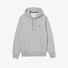 Lacoste Sweatshirt Hoodie Brushed Organic Cotton Fleece Kangaroo Pockets Pullover Silver Chine