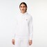 Lacoste Sweatshirt Hoodie Brushed Organic Cotton Fleece Kangaroo Pockets Pullover White