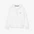 Lacoste Sweatshirt Hoodie Brushed Organic Cotton Fleece Kangaroo Pockets Pullover White